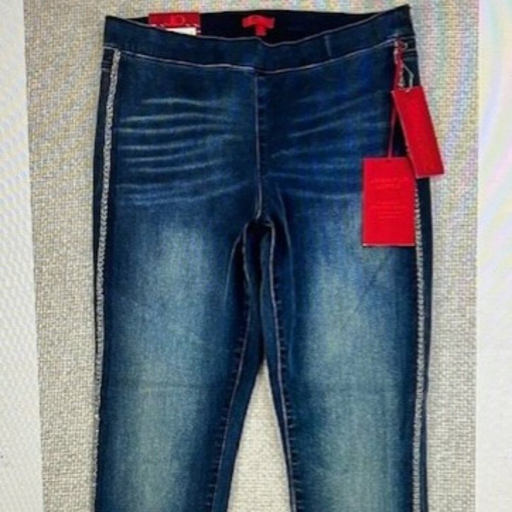 *NWT Jennifer Lopez Sculpt Jeggings - Embellished - Dk Blue Denim - Size 10